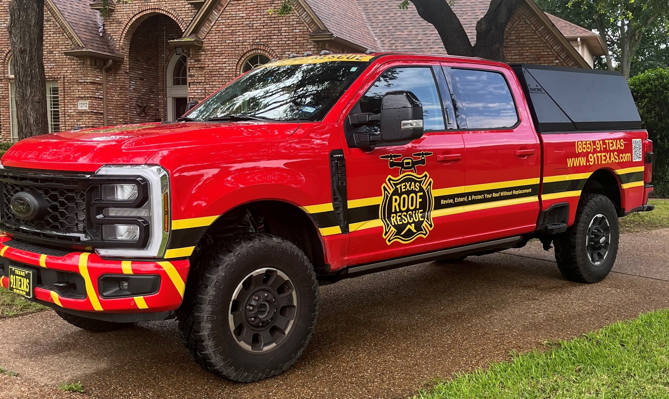 Texas Roof Rescue service truck in Southlake, Texas